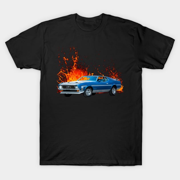 1973 Mustang Mach 1 T-Shirt by Permages LLC